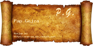 Pap Gejza névjegykártya
