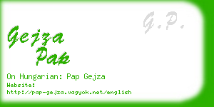 gejza pap business card